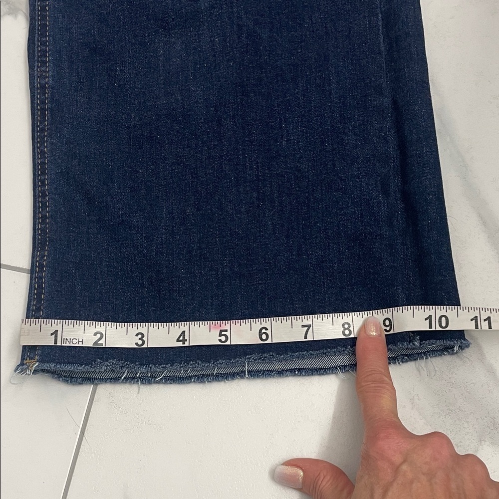 Oak New York High Waist Wide Leg Rhinestone Pocket Dark Wash Denim Jeans Sz 2/26 - Picture 14 of 16